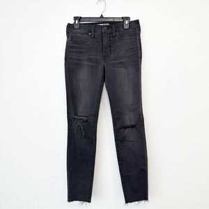 Madewell | Black Gray Cut Out Knee 9” High Rise Skinny Jean
